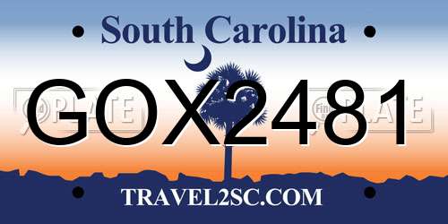 GOX2481 South Carolina License Plate