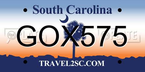 GOX575 South Carolina License Plate