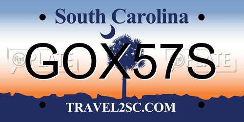 GOX57S South Carolina License Plate