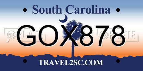 GOX878 South Carolina License Plate