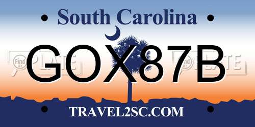 GOX87B South Carolina License Plate