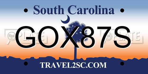 GOX87S South Carolina License Plate