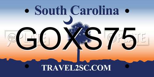 GOXS75 South Carolina License Plate