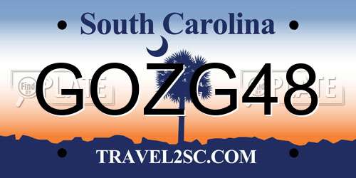 GOZG48 South Carolina License Plate