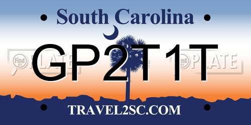 GP2T1T South Carolina License Plate