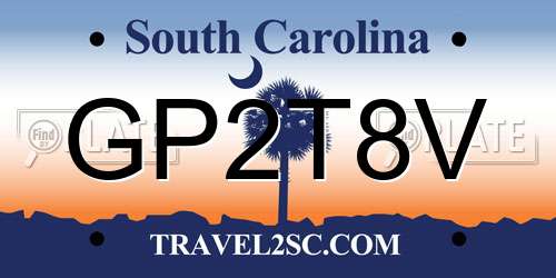 GP2T8V South Carolina License Plate