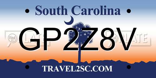 GP2Z8V South Carolina License Plate