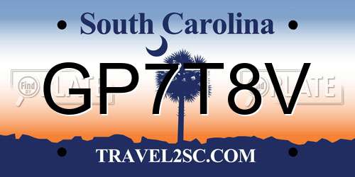 GP7T8V South Carolina License Plate
