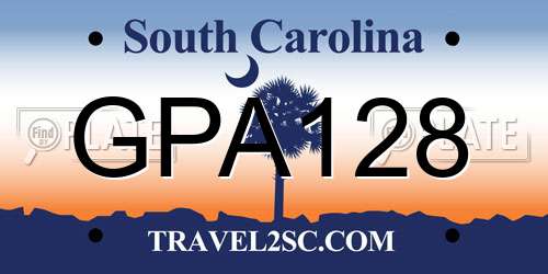 GPA128 South Carolina License Plate