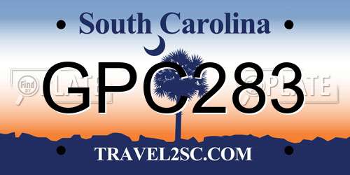 GPC283 South Carolina License Plate