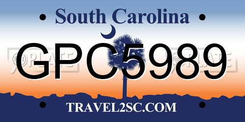GPC5989 South Carolina License Plate