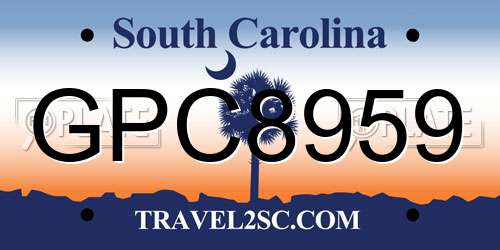 GPC8959 South Carolina License Plate