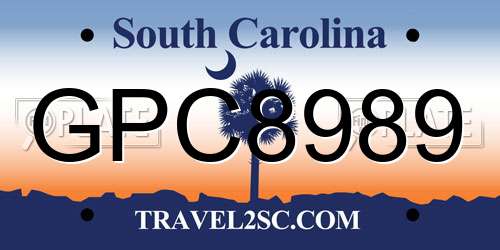 GPC8989 South Carolina License Plate