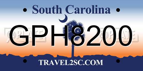 GPH8200 South Carolina License Plate