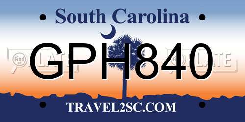 GPH840 South Carolina License Plate