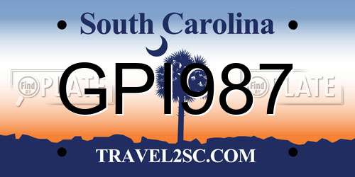 GPI987 South Carolina License Plate