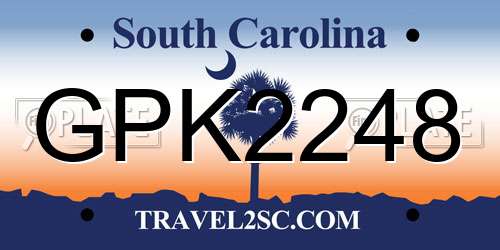 GPK2248 South Carolina License Plate