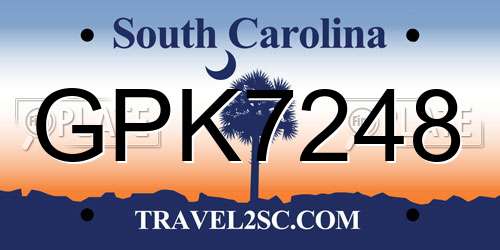 GPK7248 South Carolina License Plate