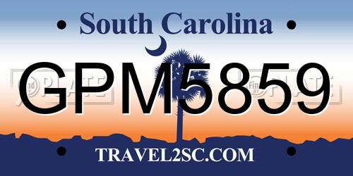 GPM5859 South Carolina License Plate