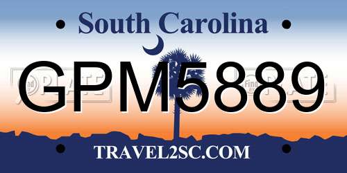 GPM5889 South Carolina License Plate