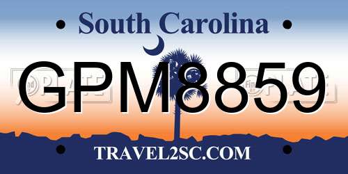 GPM8859 South Carolina License Plate
