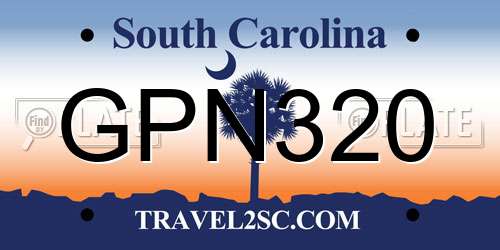GPN320 South Carolina License Plate