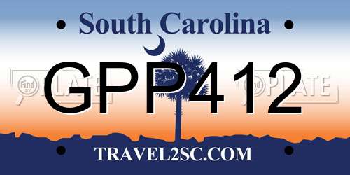 GPP412 South Carolina License Plate