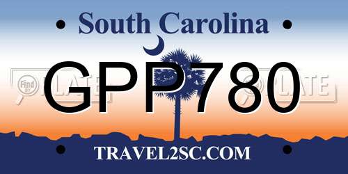 GPP780 South Carolina License Plate