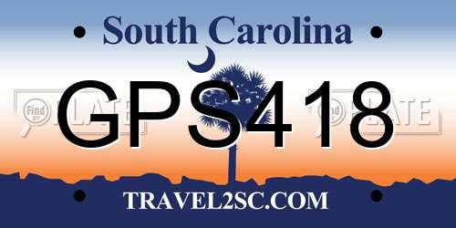 GPS418 South Carolina License Plate