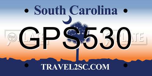 GPS530 South Carolina License Plate