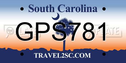 GPS781 South Carolina License Plate