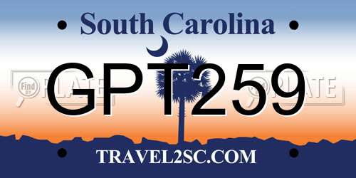 GPT259 South Carolina License Plate