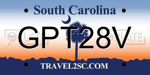 GPT28V South Carolina License Plate