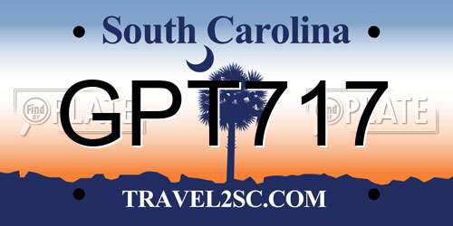 GPT717 South Carolina License Plate