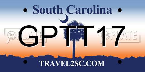 GPTT17 South Carolina License Plate