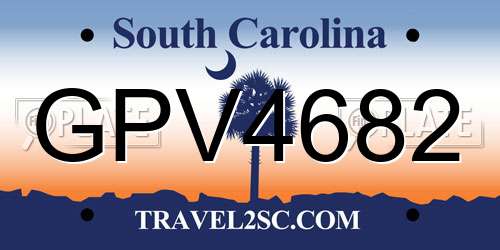 GPV4682 South Carolina License Plate