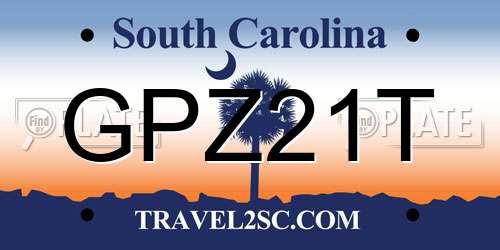 GPZ21T South Carolina License Plate