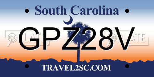GPZ28V South Carolina License Plate