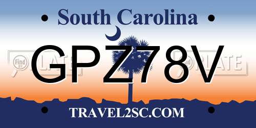 GPZ78V South Carolina License Plate