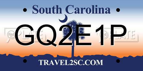 GQ2E1P South Carolina License Plate