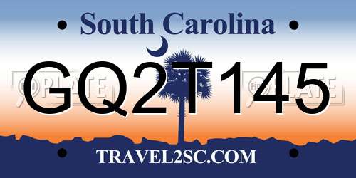 GQ2T145 South Carolina License Plate