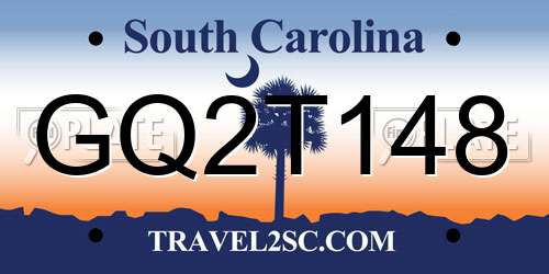 GQ2T148 South Carolina License Plate