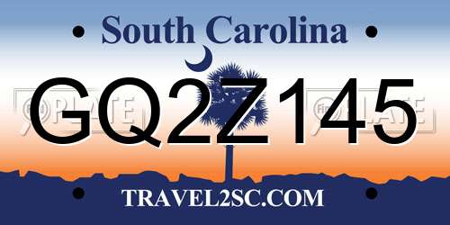 GQ2Z145 South Carolina License Plate