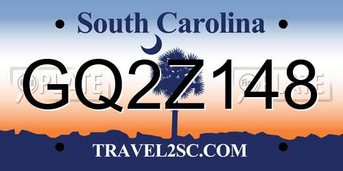 GQ2Z148 South Carolina License Plate