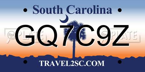 GQ7C9Z South Carolina License Plate