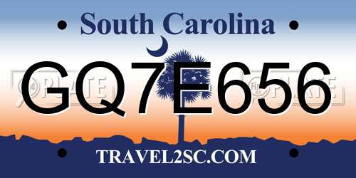 GQ7E656 South Carolina License Plate