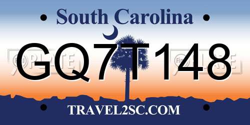 GQ7T148 South Carolina License Plate