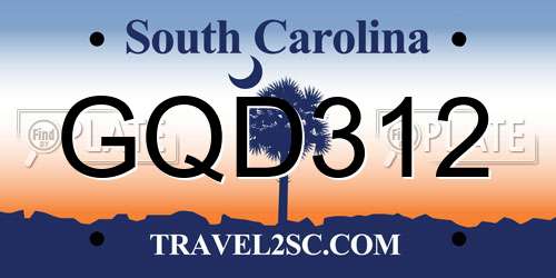 GQD312 South Carolina License Plate