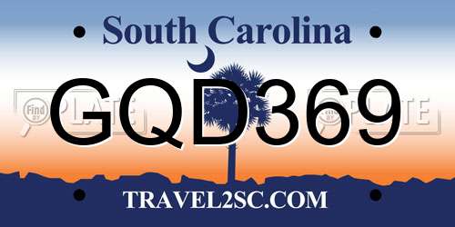 GQD369 South Carolina License Plate