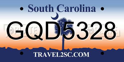 GQD5328 South Carolina License Plate
